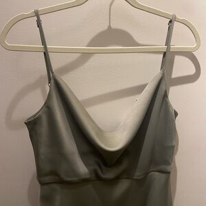 BHLDN Cali Satin Cowl-Neck Midi Slip Dress